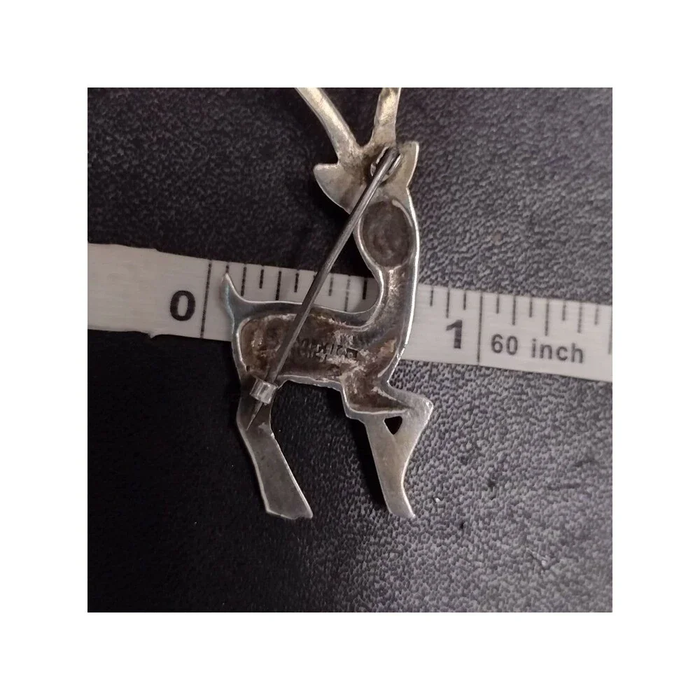 Sterling silver antelope gazelle vintage brooch